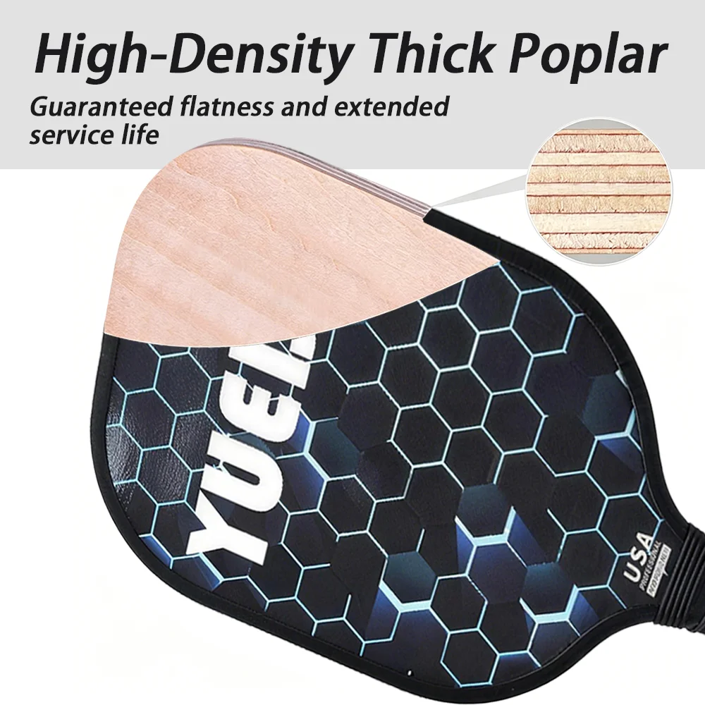 Poplar Wood Pickleball Paddle Lightweight With Carry Bag Pickleball Racket Easy Storage Colorful Pickleball Paddle Set image 3