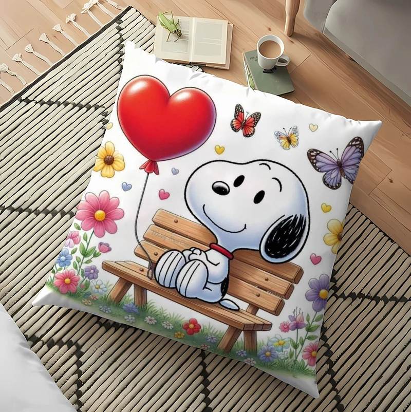 Snoopy Poszewka na poduszkę Jesienny wystrój Śliczny nadruk z kreskówki Poszewka na poduszkę na krzesło samochodowe Poszewka na poduszkę Sofa Dekoracja pokoju dziecięcego Poszewka na poduszkę