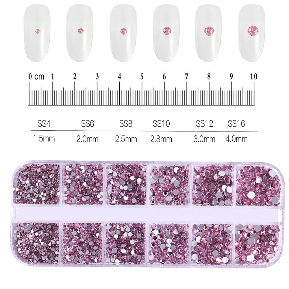 12 Grids Mixed Mini Weihnachten Edelsteine Nagel Charms 2mm Luxus Kristall Nagel Glitter Strass Rot/Grün Flatback Weihnachten nagel Teile
