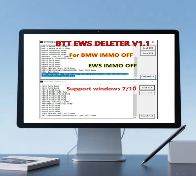 

BTT EWS DELETER V1.1 для BMW IMMO OFF BTT EWS DELETE Поддержка MS41 MS42 MS43 MS45 ME7.2 ME9.2 MSS54 ME17/MED17/MEV17/MEVD17/EDC17