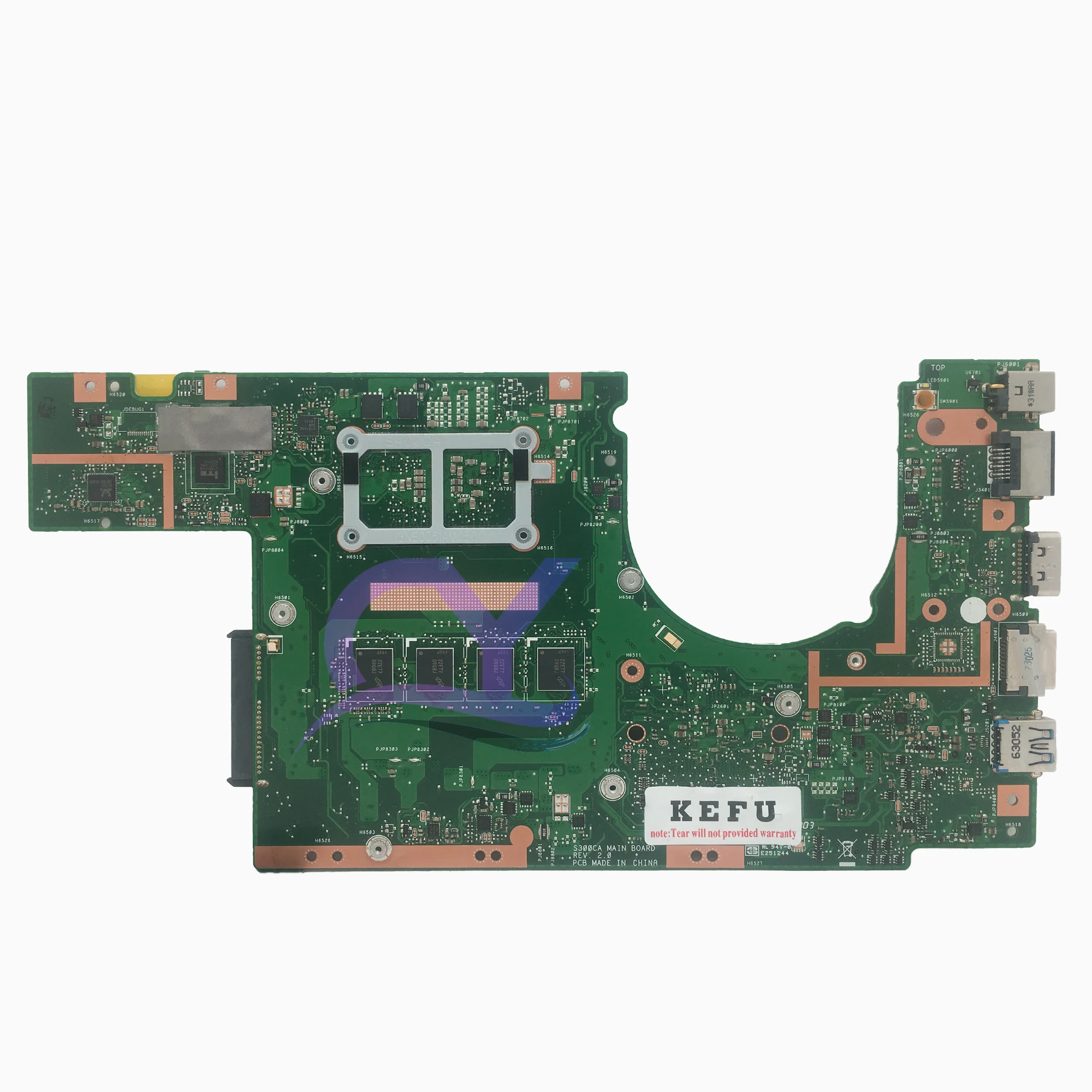 KEFU S300CA Laptop Motherboard For ASUS S300C S300 Mainboard CPU I3 I5 I7-3TH GEN RAM-4GB 100% Working