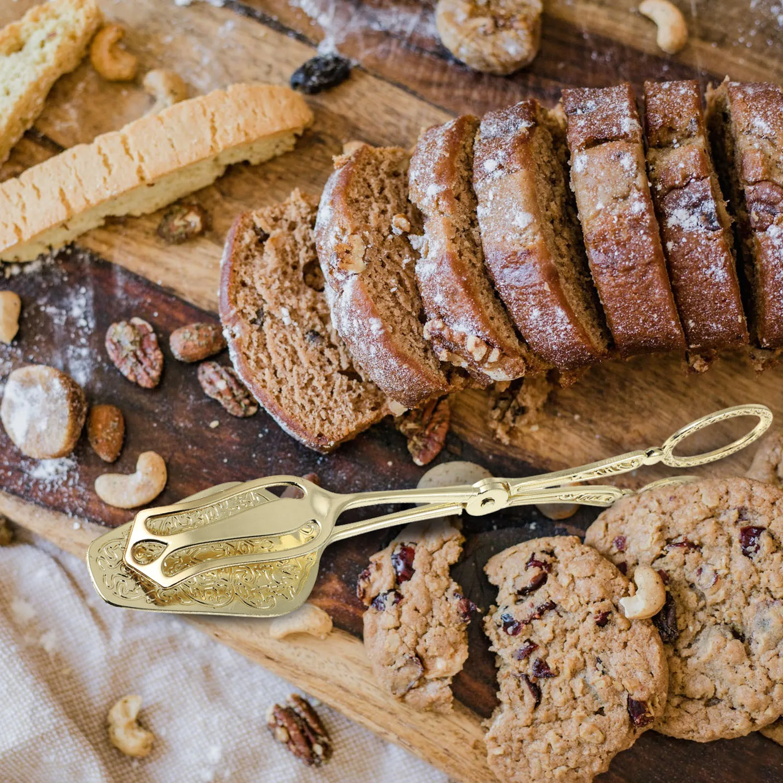 

Baking Tongs Food Clip Multi Functional Bread Home Serving Kitchen Supply Zinc Alloy Long H Anti Slip Outdoor