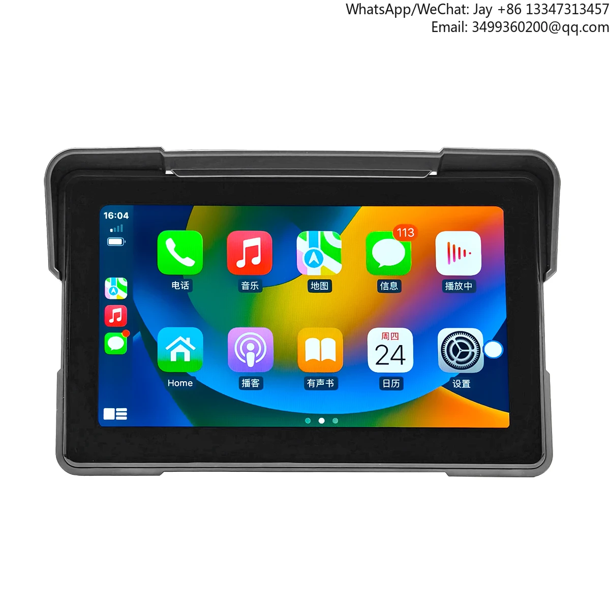 

Hot Selling Motorcycle 7 Inch Waterproof Global Positioning System Navigation System Portable Dashboard CarPlay Dual Bluetooth