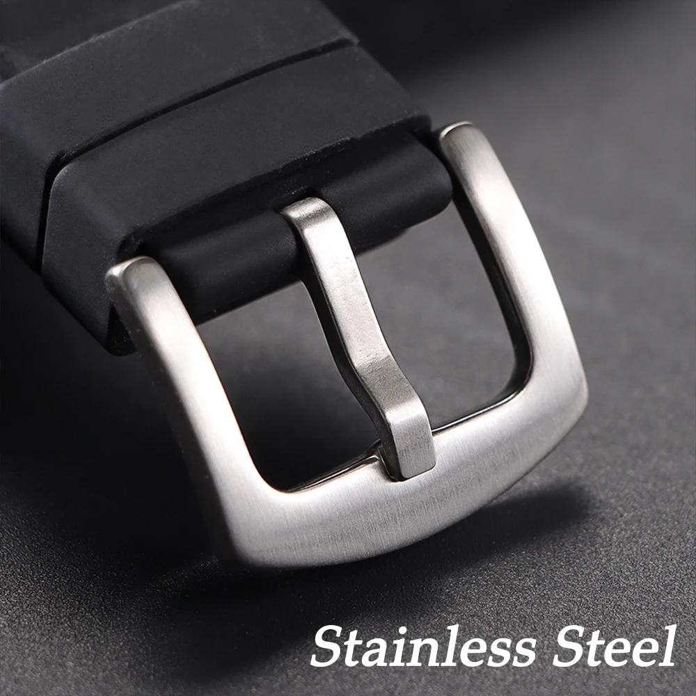 Силиконовый ремешок для часов 18 мм, 20 мм, 22 мм, 24 мм для Seiko, Huawei Watch GT5/4/3/2, ремешок для часов, водонепроницаемый браслет, быстросъемный ремешок