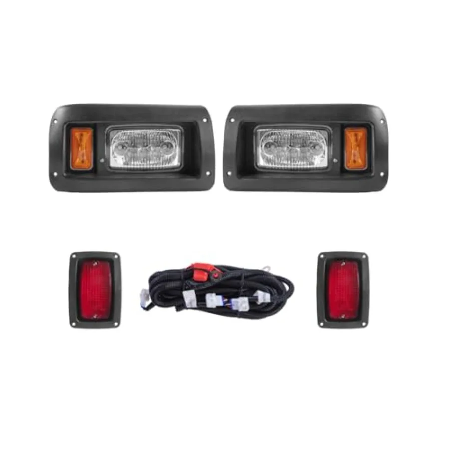 

VPAHub Club Car DS LED Adjustable Light Kit for 48V Electric Golf Cart 2 LED Headlights and 2 LED Taillights Basic Wiring Harne