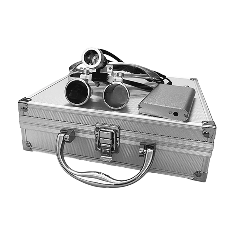 JUMTOP Dental 3.5X Surgical Loupes with Head Lamp Medical Loupes 320mm-420mm Working Distance Magnifier Glasses