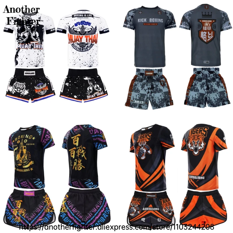 

Premium Muay Thai Training Set Lightweight T-Shirt & Flexible Fight Shorts for MMA Kickboxing Men Women Athletic Training Gear