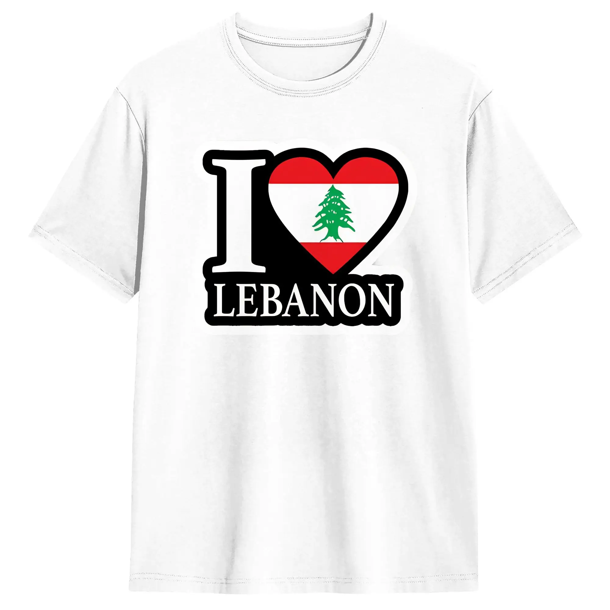 I love lebanon T-Shirt Summer  100 Cotton T-Shirts For Men Design Tee Shirt Short-Sleeved Classic Tops