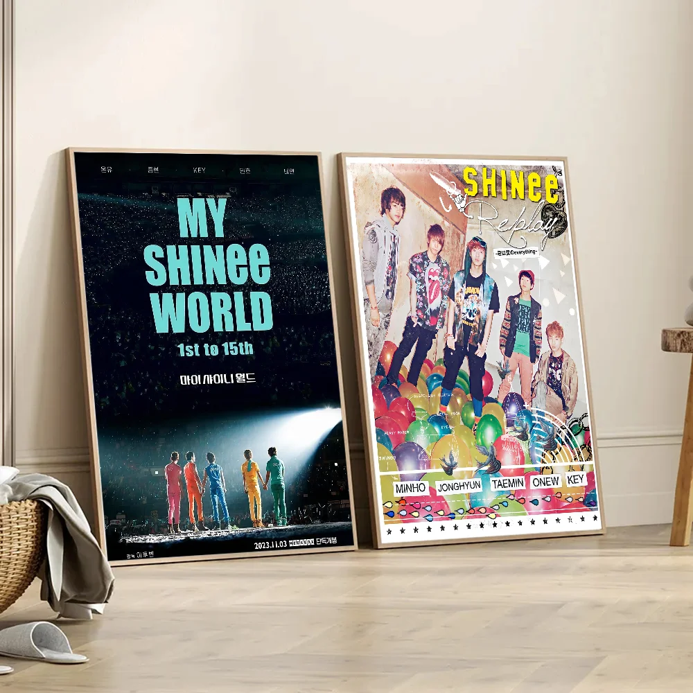 Kpop Korean Boys SHINee Poster Sticky Posters Retro Kraft Paper Sticker DIY Room Bar Cafe Aesthetic Art Wall Painting - view 4