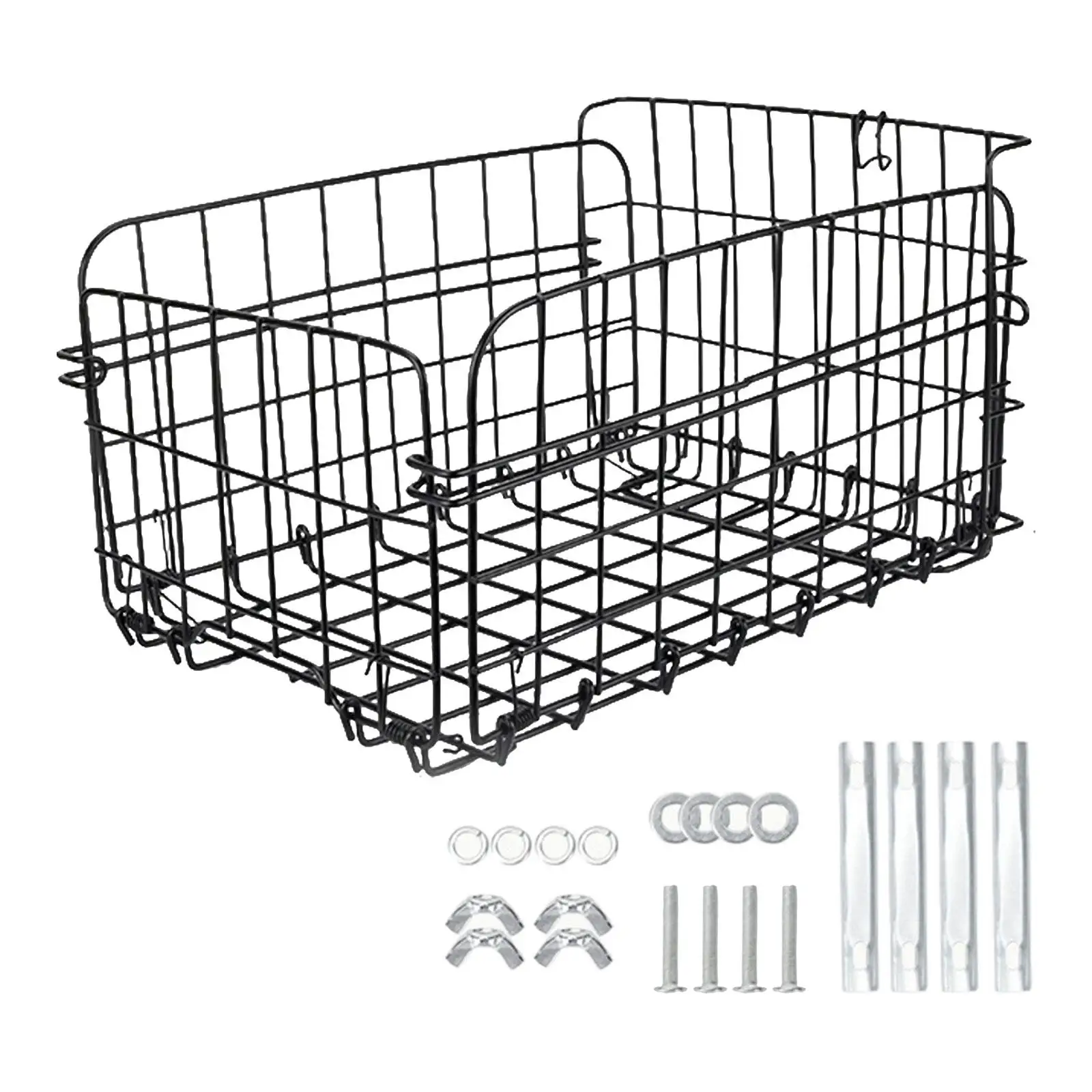 Bike Basket Bicycle Storage Basket Durable Men Women Iron Wires Bicycles Cargo Rack Large Capacity for Electric Bike Riding