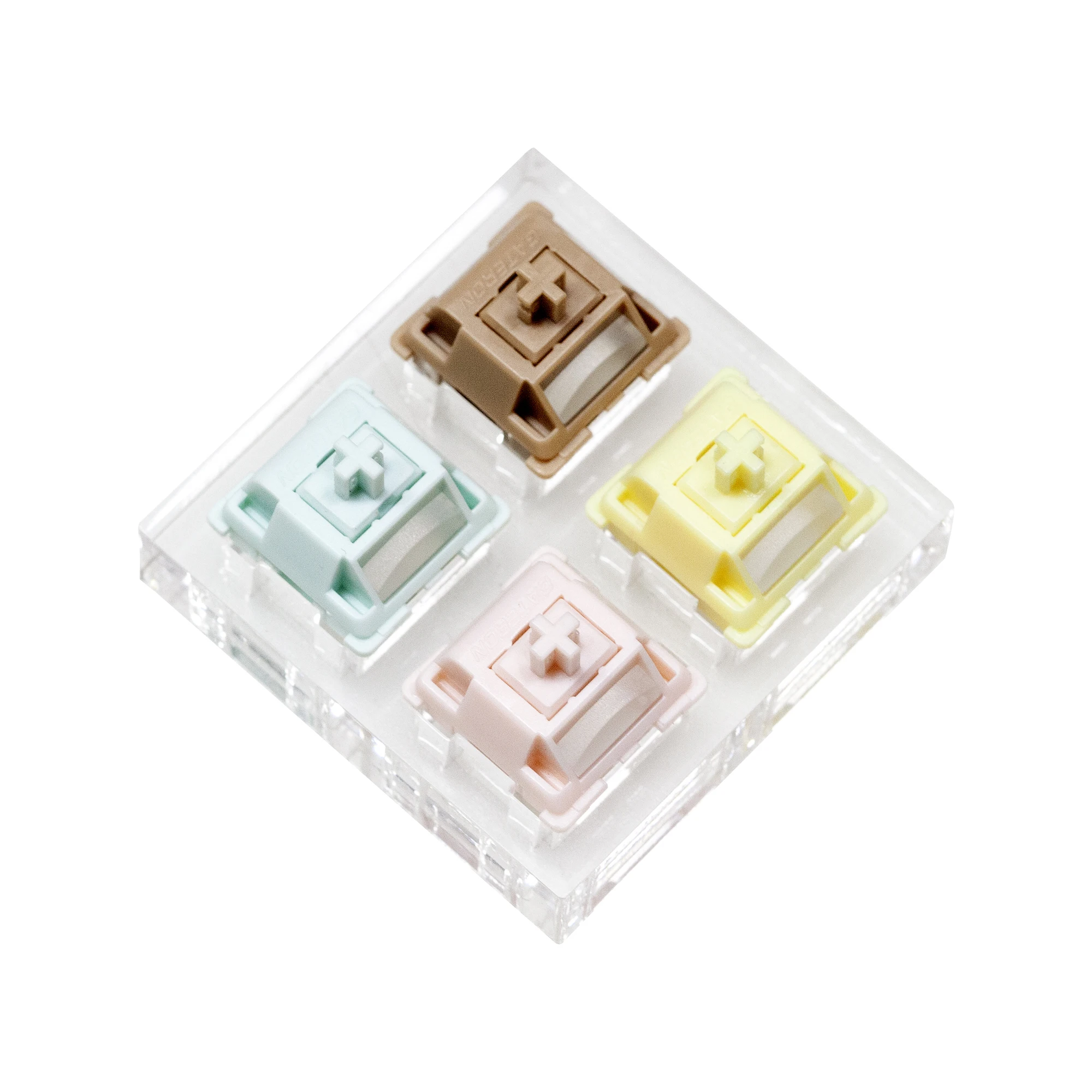Testeur de commutateurs 4 en 1 avec capuchons vierges et base en acrylique pour clavier mécanique Gateron Smoothie Banana Strawberry Chocolate Mint