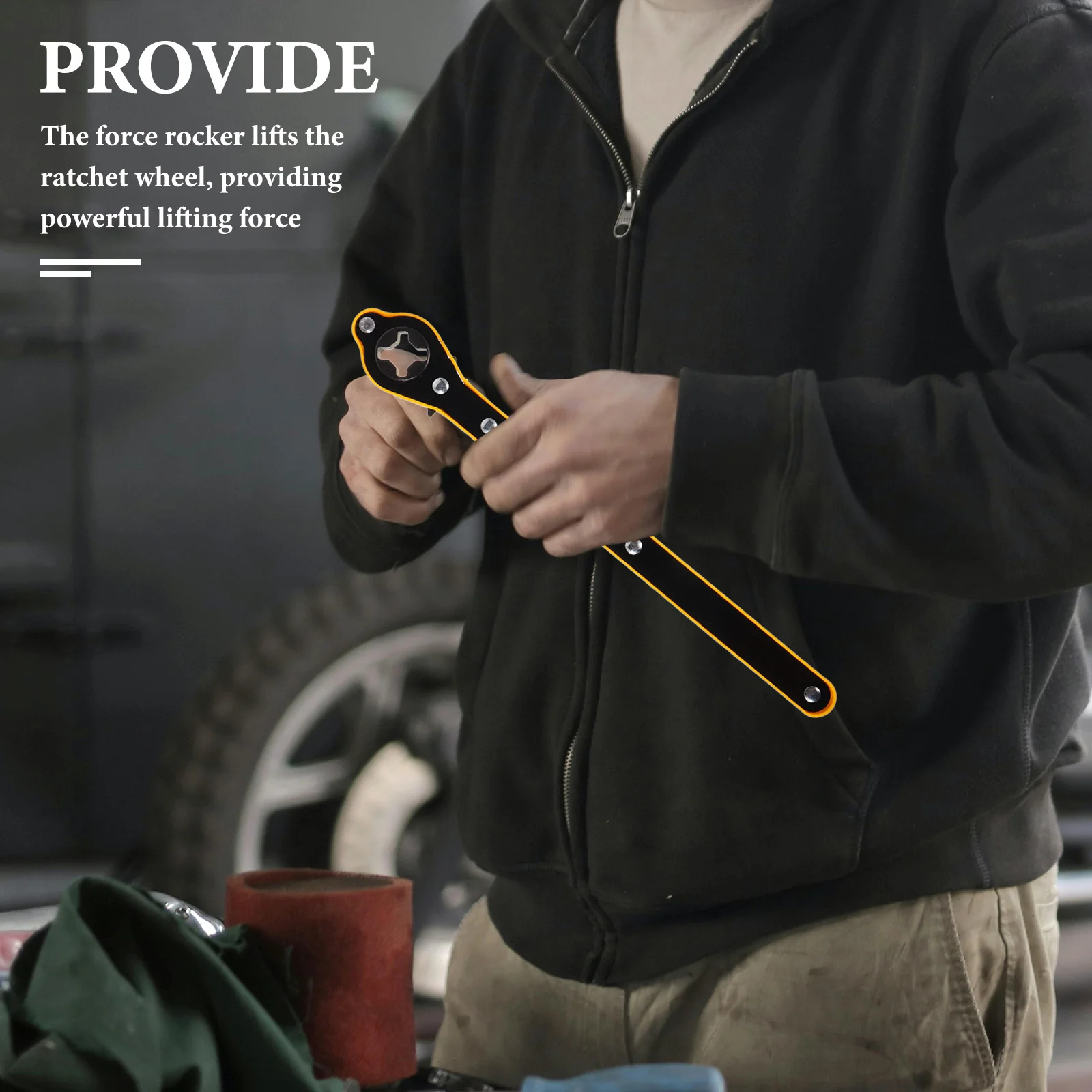 

Labor Saving Wrench Jack Ratchet Lug Tire Changer Portable Compact Metal Safety Effortless Emergency Repair Tool Spare