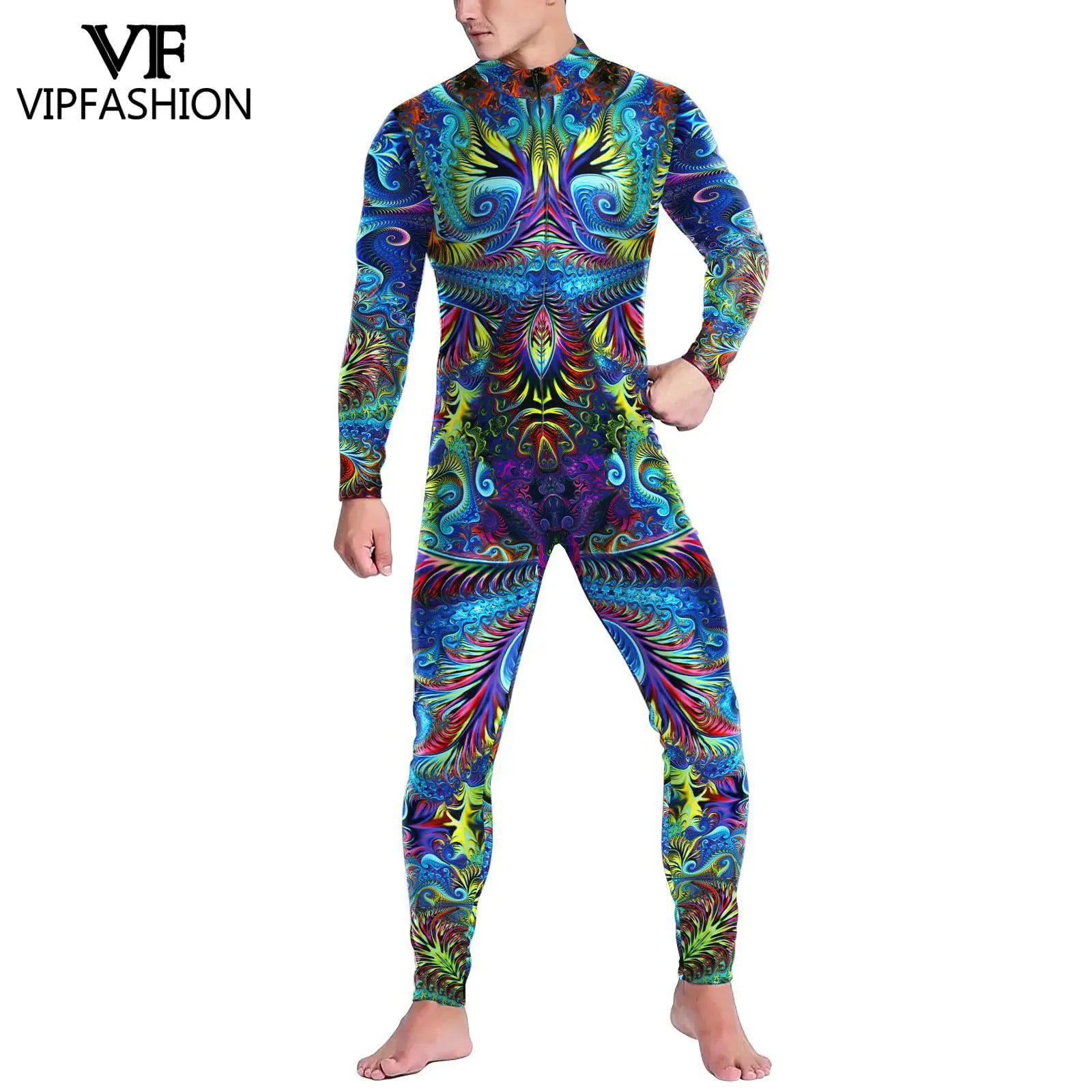 Vip Mode Fraktal Vrouw Man Sexy Zentai Pak 3d Geprint Cosplay Kostuum Brandende Man Festival Jumpsuit Halloween Feestkleding