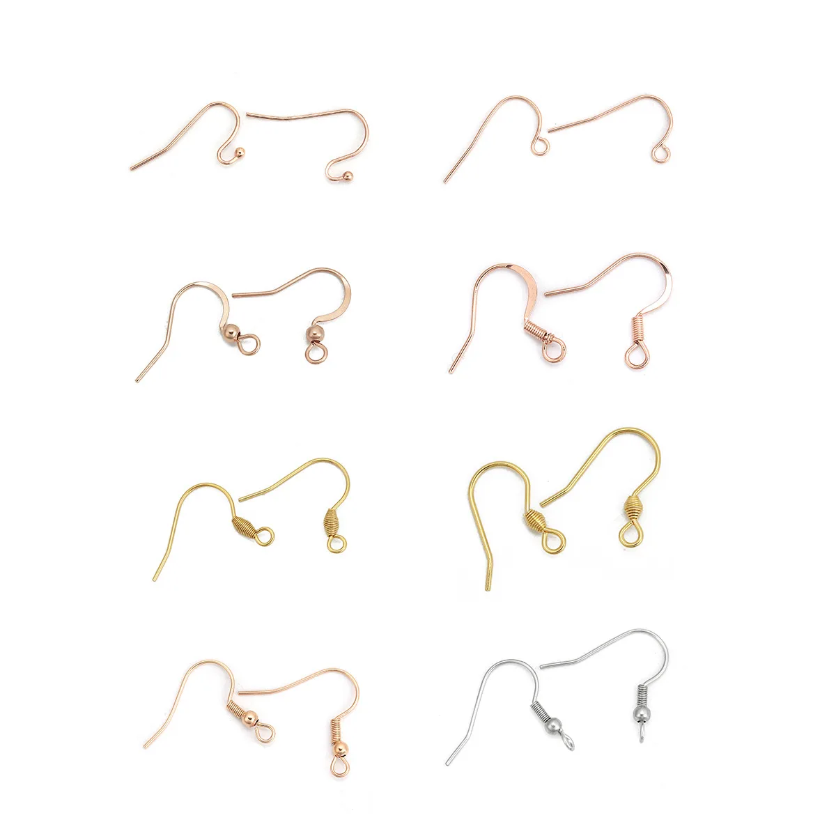 20 Stück/Set, Ohrringhaken aus Edelstahl für die Herstellung von Schmuck, in Silber- und Goldfarbe, Perlenhaken, Ohrbügel, Zubehör. – Detail 1