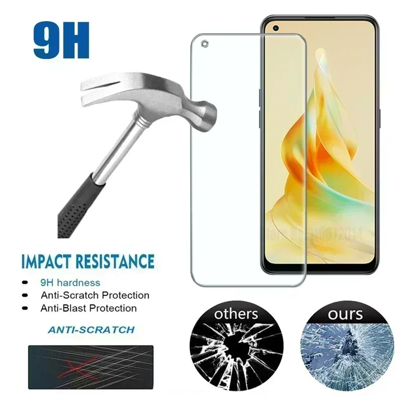 4PCS 9H Tempered Glass For OPPO Reno 8T 7 Z 6 5 8 Pro Plus Find X3 X5 Lite Screen Protector For OPPO A17 A52 A72 A92 A96 A97 A98