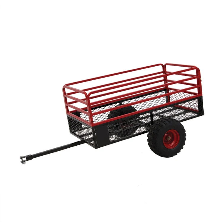 

RCM Atv Towed Trailer Mesh Dump Cart With Foldable Sides Cage Trailer atv metal trailers