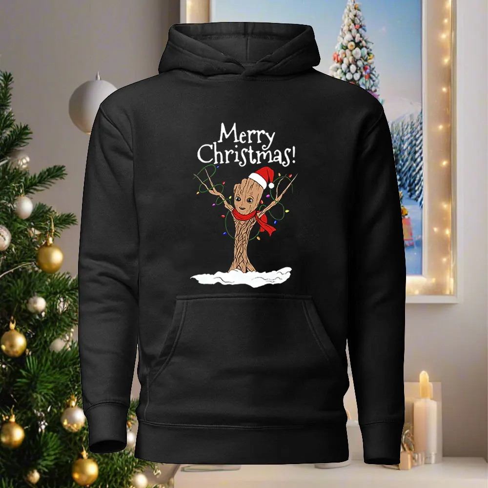 

Hot Sale Christmas Hoodies Harajuku Xmas Tree Graphic Hoodie Women Men Autumn Winter Fashion Men Hooded Sweatshirts Tops