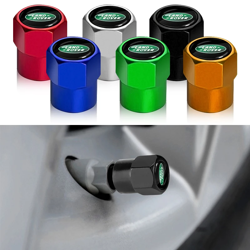 for Land Rover Range Rover Defender 3 4 Evoque Discovery 4Pcs Car Wheel Tire Valve Caps Air Stem Covers Emblem Car Accessories