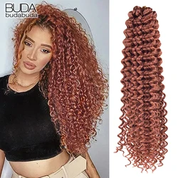 Deep Wavy Twist Crochet Hair Synthetic Afro Curly Hair Crochet Braids High Temperature Fiber Water Wave Braiding Hair Extension