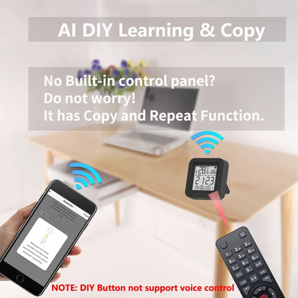 Tuya Smart IR Remote for Air Conditioner TV AC Works with Alexa Google Home Yandex With Temperature Humidity Sensor