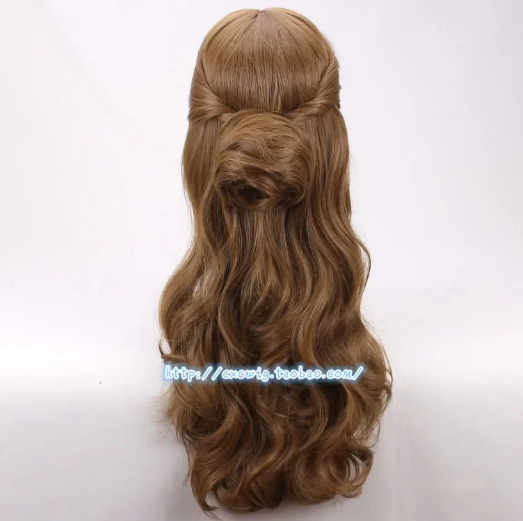 Halloween Beauty and the Beast women Princess Belle Wig Emma Waston Long Wavy Wig Cosplay /Role Play Costume