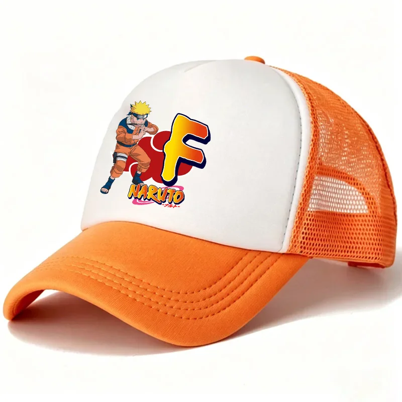 

Naruto Uzumaki Peaked Cap Cartoon A-Z Letter Baseball Caps Anime Summer Breathable Mesh Hat Parent-child Hat Peacoat Kids Gift