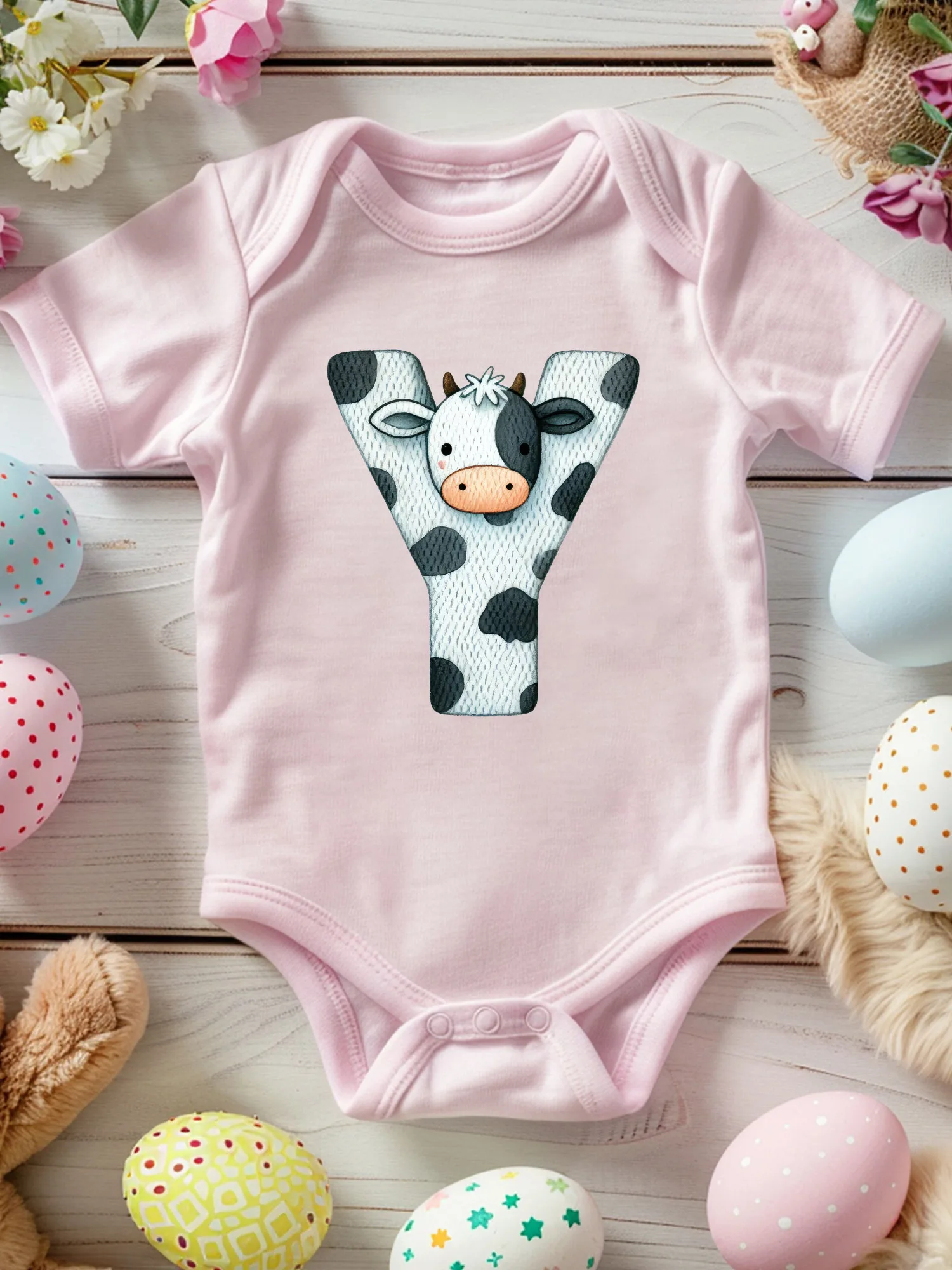 

Милый комбинезон-слип для малышей с принтом коровы, унисекс, 100% хлопок, мягкий, всесезонный, розовый, 190 г/м²