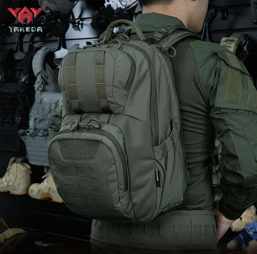 

YAKEDA 26L Tactical Backpack Waterproof EDC MOLLE Camouflage Rucksack Assault Bag Hiking Camping Hunting Travel Riding Knapsack