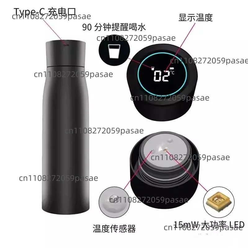 Thermos cup car display temperature 316 stainless steel cup kettle