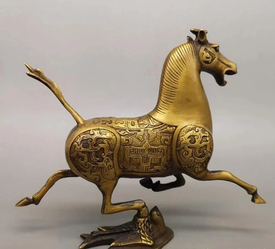 Copper Statue Wholesale of Pure Copper Horse, Flying Swallow, Twelve Zodiac Horses, Ornaments, Living Room, Brass , Ornamen
