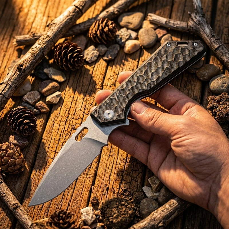 Strider Knife D2 Steel Folding Knife G10 Handle Outdoor EDC Tool Pocket Knife Utilitie Multifunctional Knives Gift for Men