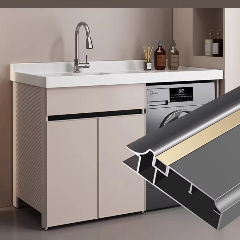 c13-Modern Minimalist Space Aluminum Balcony Laundry Cabinet Nordic Customizable Sink Washer Combo Bathroom Furniture muebles