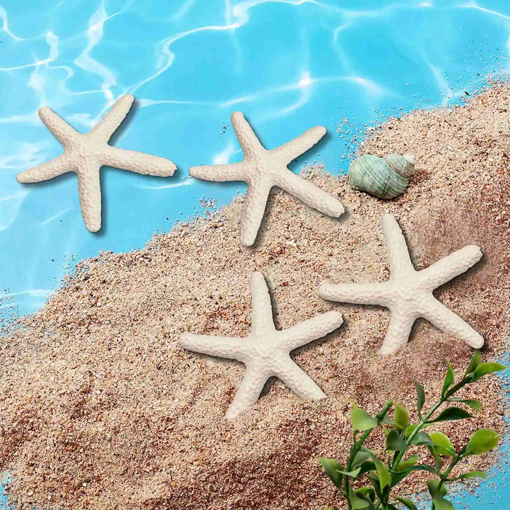 HRBAJ-15 Pieces Creamy-White Pencil Finger Starfish For Wedding Decor, Home Decor And Craft Project