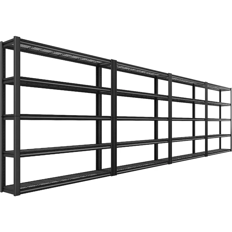 48''W Garage Shelving 2500LBS Storage Shelves Heavy Duty Garage Shelves 5 Tier Adjustable Metal Shelves