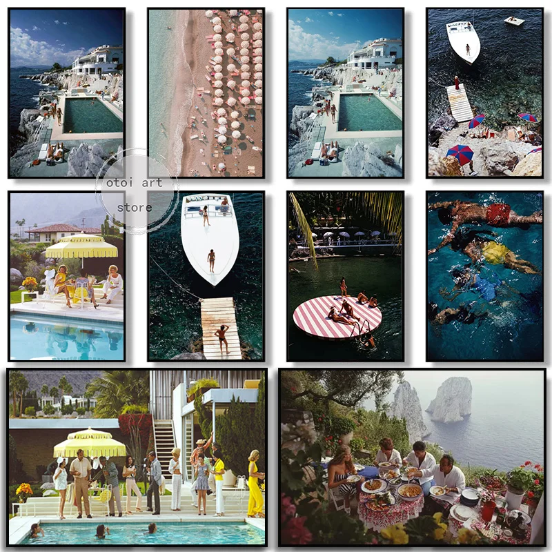 Obras de Arte Retro Slim aarrons: The High Life Luxury Life Beach Landscape Art Poster lienzo pintura pared impresiones imagen decoración del hogar
