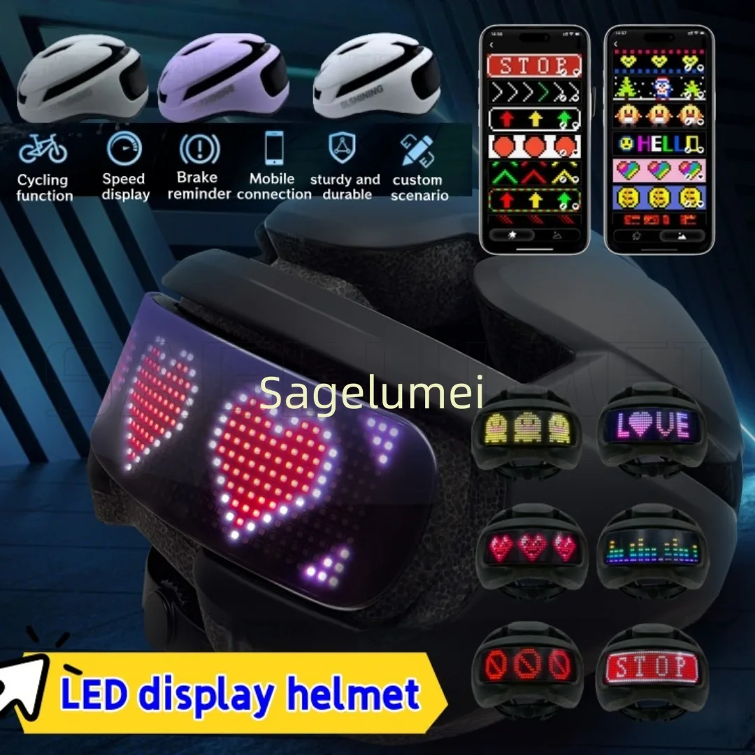 Регулируемый велосипедный шлем 2025 с задним фонарем, велосипедные MTB велосипедные маленькие шлемы, светодиодный экран, умное управление, Bluetooth-редактор