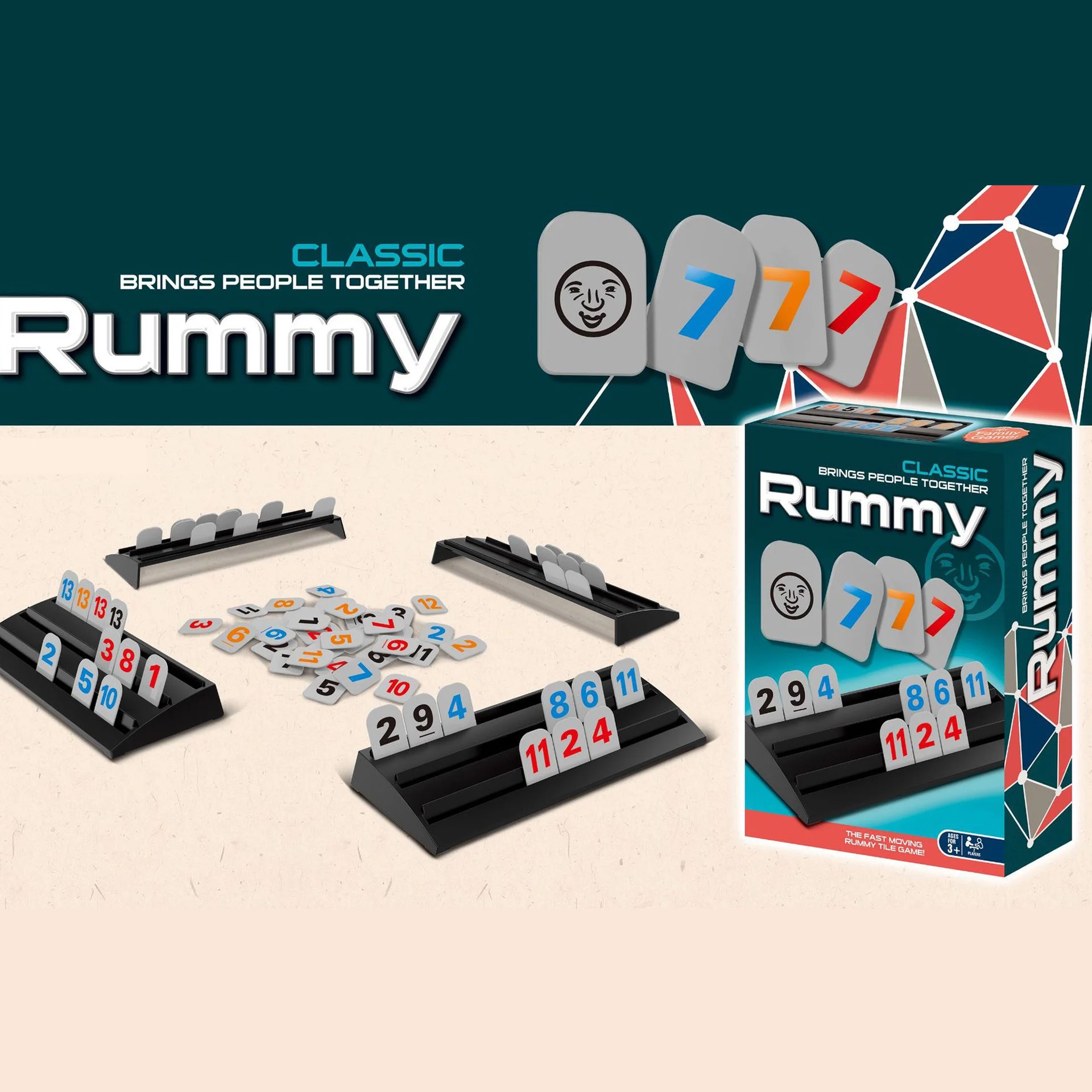 

Rummy Card Game Set for 4 Players Family Gathering Friends Party Tabletop Card Game