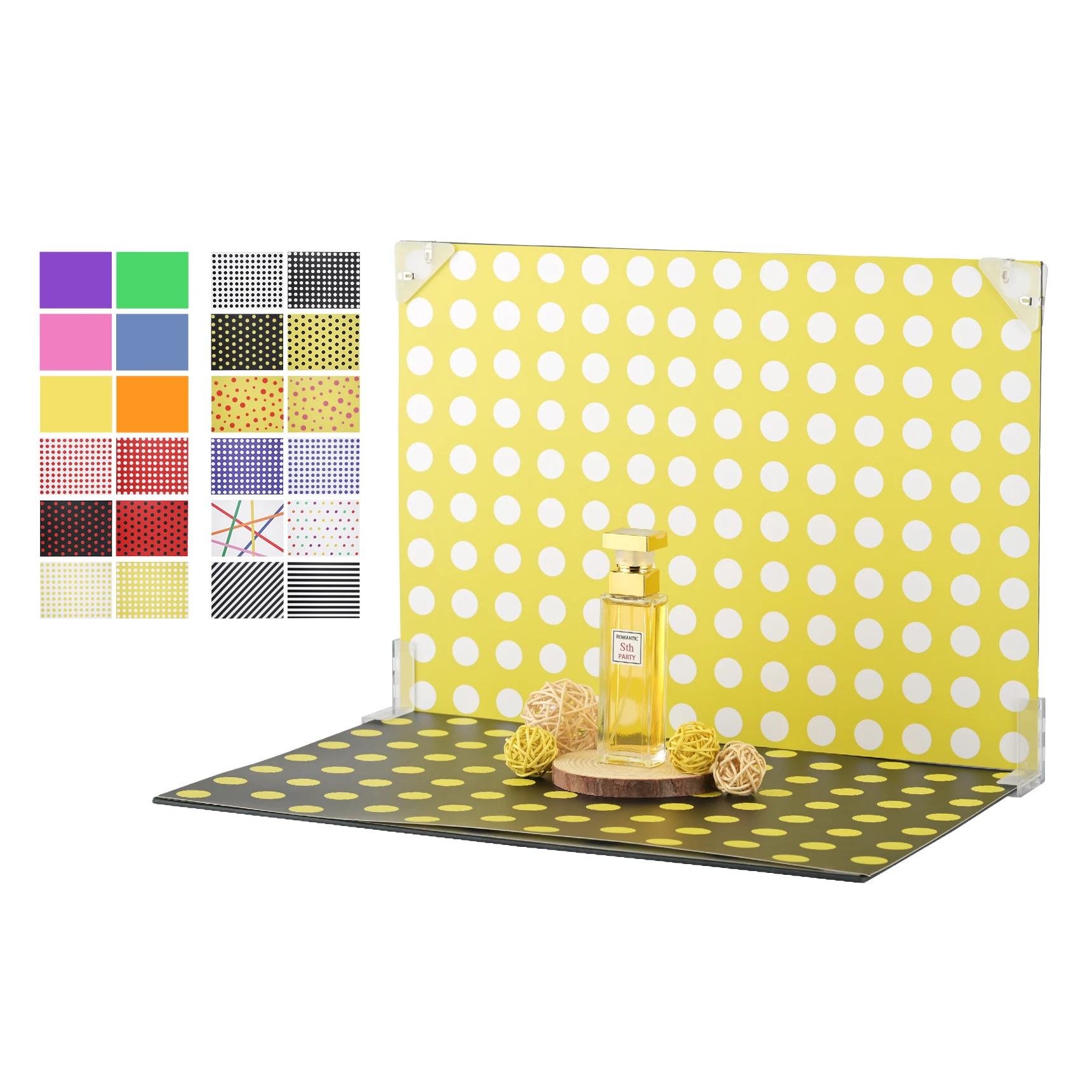 Selens - Kit de 12 Fondos de Fotografía de Productos de 40*30cm con 24 Patrones, Fondo Plano Colorido con Puntos para Joyería y Cosméticos
