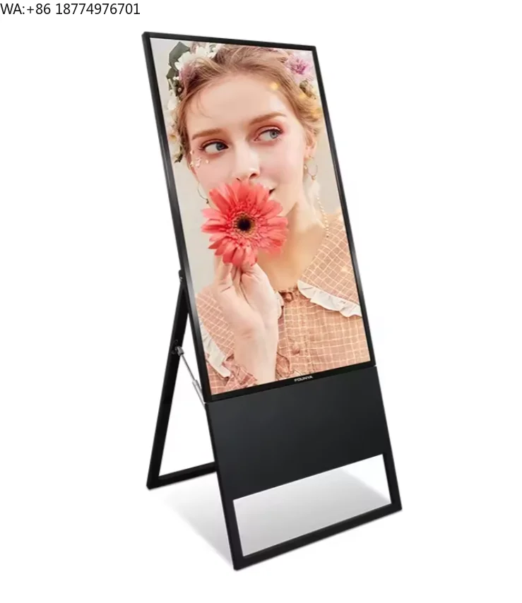 Portable 49Inch LCD Advertising Display Digital Signage Billboard HD Kiosk Animation Cloud-Based CMS for Indoor/Semi-outdoor Use