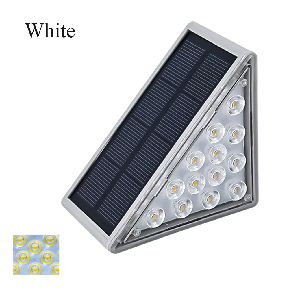 

2 шт. солнечные ступенчатые светильники для улицы IP67 водонепроницаемый теплый свет 13 светодиодный датчик движения лестница настенный садовый светильник