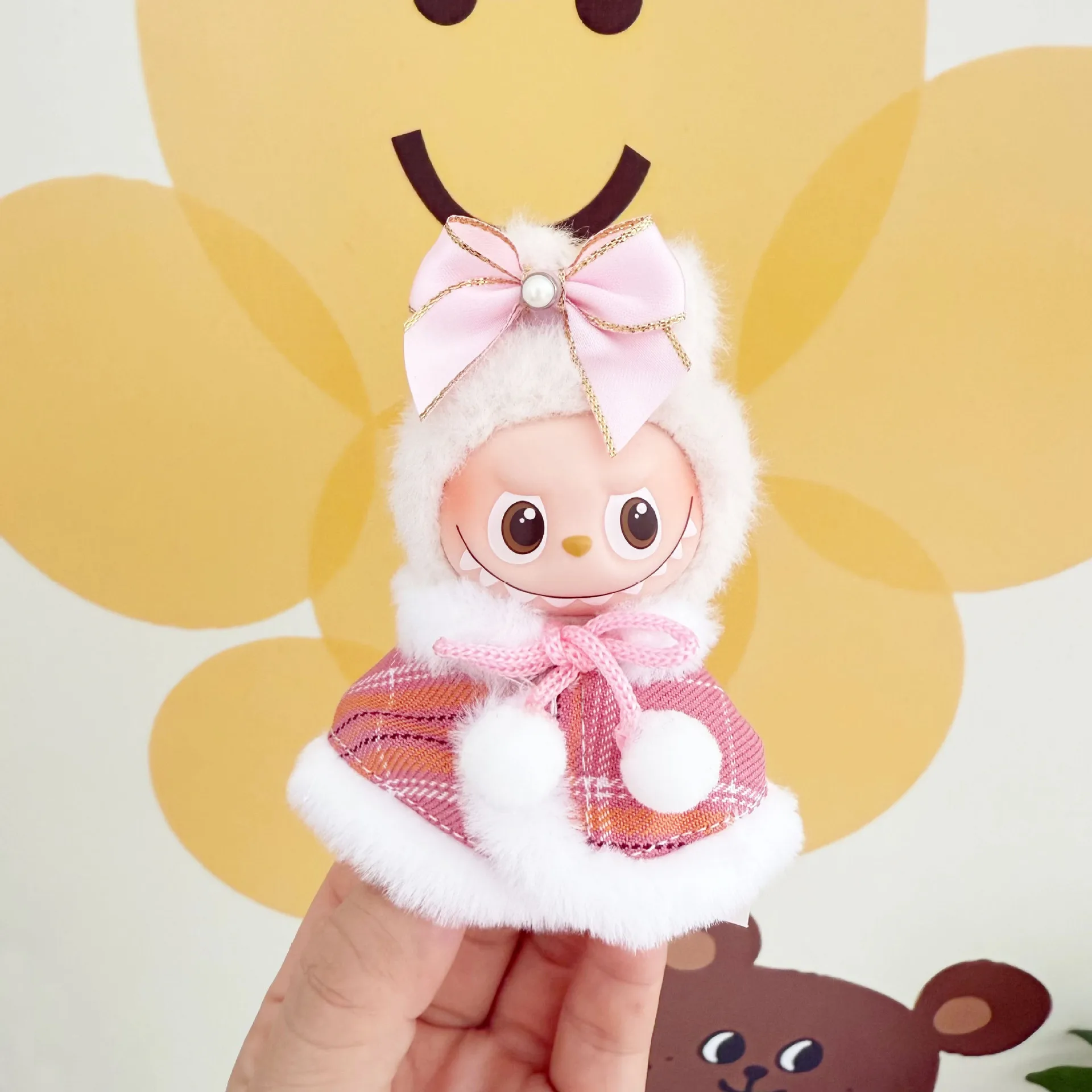 ラバブ ミニバージョン4.0 キッズ服 ミニバージョン 第四世代 ピンクグリッドケープセット 新インナーシークレット