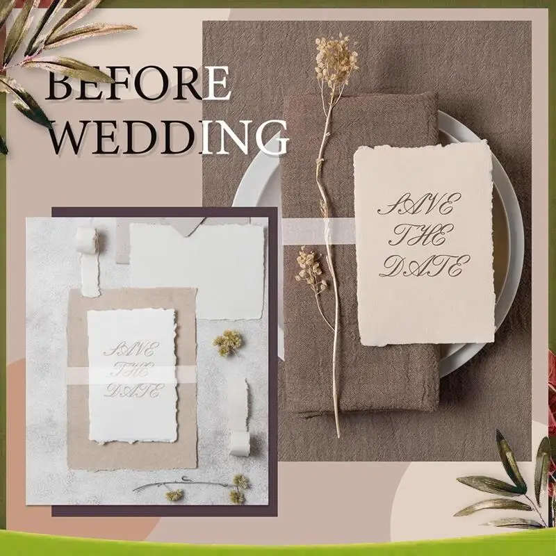 

ABDW-150 Pcs Clear Invitation Band For 5X7 Invitations Vellum Belly Band For Wedding Invitation Wraps Vellum Paper Belly