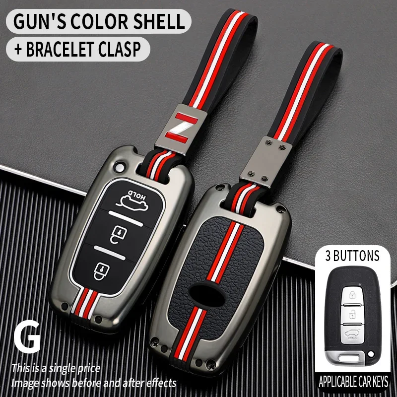 for HYUNDAI I45 Ix35 Genesis Equus Veloster Tucson Sonata Elantra Soul Sportage Sorento for Kia K2 K5 Car Key Cover Case Shell