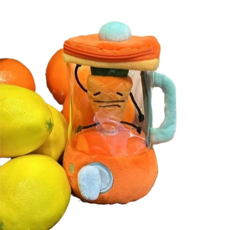 

Adorable Rotating Carrot Juicer Plush Toy For Child's Birthday Gift 6inch Wind-up Carrot Stuffed Plush Vegetable