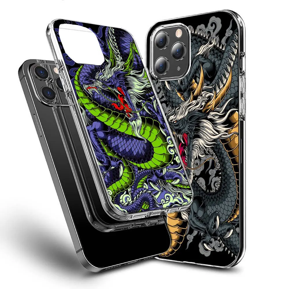 Mighty Dragon Blessing God Cool Phone Case For Apple Iphone 15+ 14 Plus Fundas 16 Pro Max Capa 12 13 Mini Coque 11 Pro Cover She