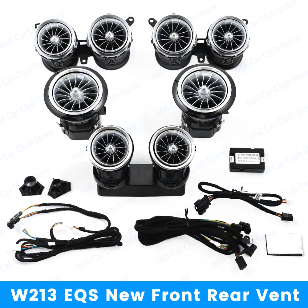 

64 Colours LED Vents For Mercedes Benz E-Class W213 W238 E-Coupe AMG E43 E63 EQS Style Air Turbine Outlet Nozzle Ambient Light