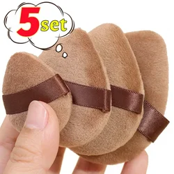 XS/S/M/L Velvet Cosmetic Powder Puff Super Soft Brown Dry Wet Use Mini Finger Puffs Professional Beauty Makeup Accessories Tools
