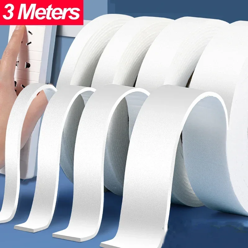 

Double Sided Sponge Tape White Foam Adhesive Tapes Mounting Fixing Pad Home Office DIY Craft Supplies Strong Double Sided Tapes