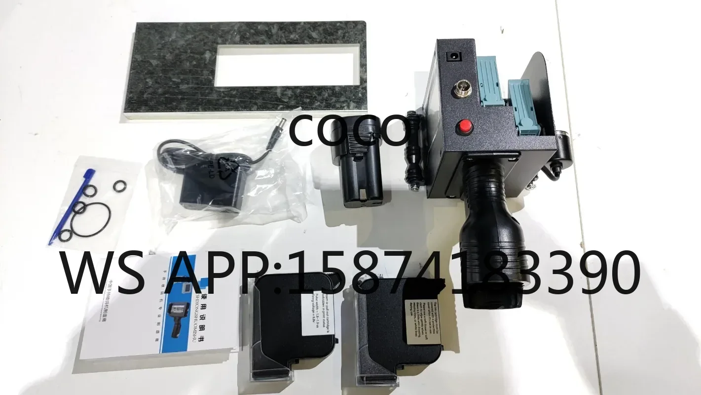 50mm Large Character Handheld Inkjet Printer, Manual Portable Double Head Barcode QR Code Logo Printer