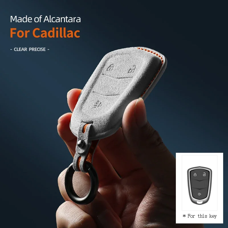 

Alcantara Car Key Case Cover Shell For Cadillac SRX CTS ATS XTS Escalade ESV